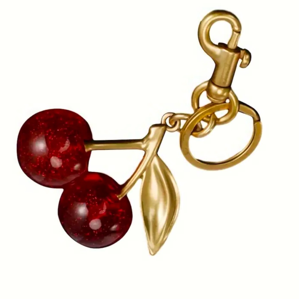 Glitter Cherry Charm Keychain Bag Charm With Clip For Bags Fruit Bag charmπ - Picture 2 of 5
